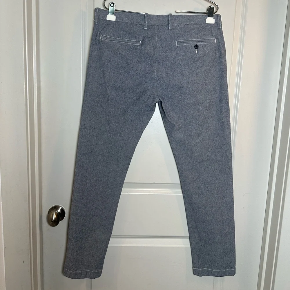 J. Crew 484 Slim Stretch Cotton Blue Pants, Size 34W/30L